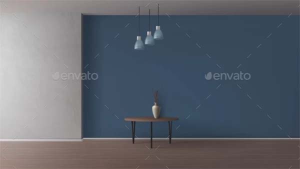 Empty Room Elegant Interior Realistic Mockup