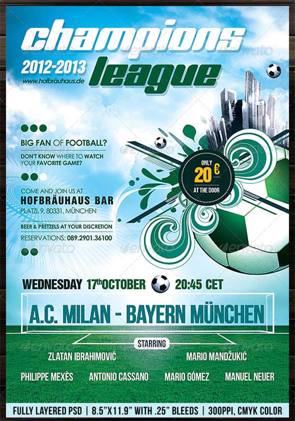 Football Soccer Poster and Flyer