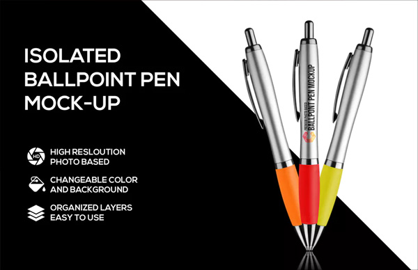 Free Ballpoint Pen Mockup