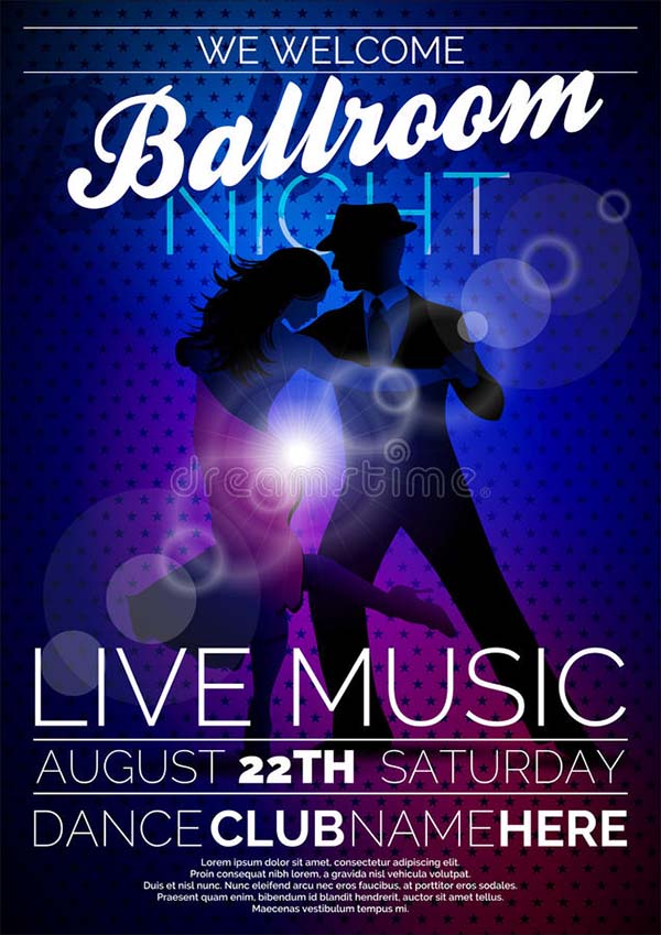 Free Vector Ballroom Night Party Flyer