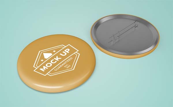 Free Yellow Badge Mockup