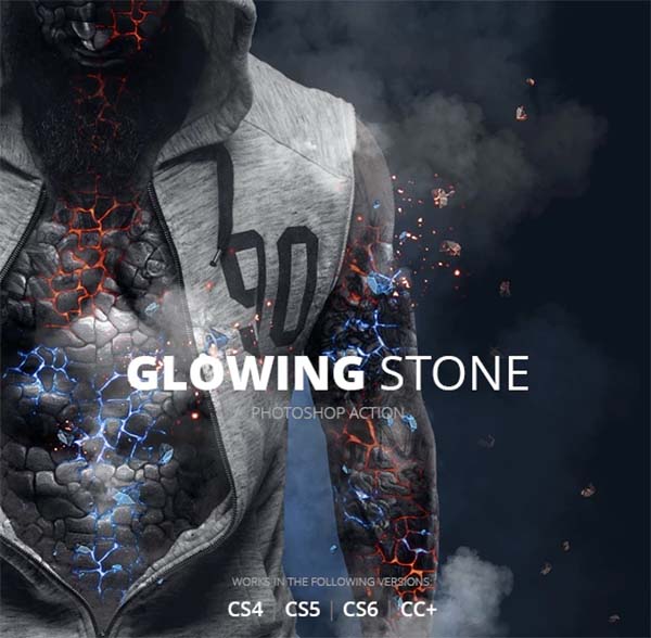Glowing Stone Photoshop Action