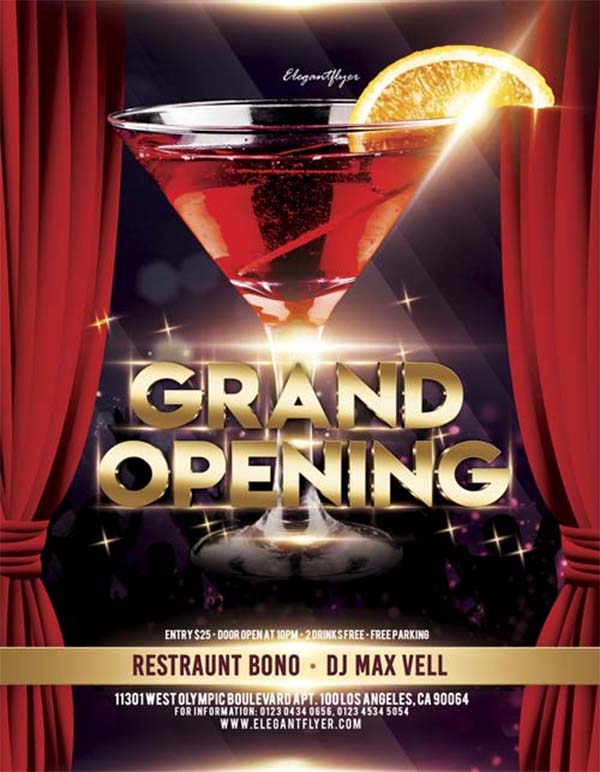 Grand PSD Opening Free Flyer Template