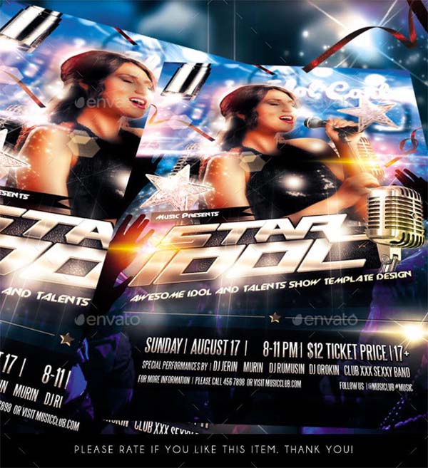 Idol Sing Talent Show Flyer