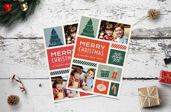 Illustrated Christmas Photo Card