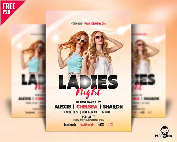 Ladies Night Flyer Design Free PSD