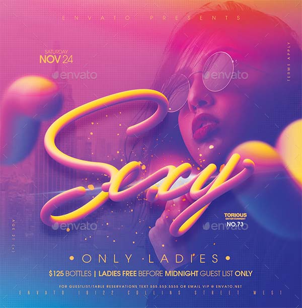 Ladies Night PSD Flyer Template