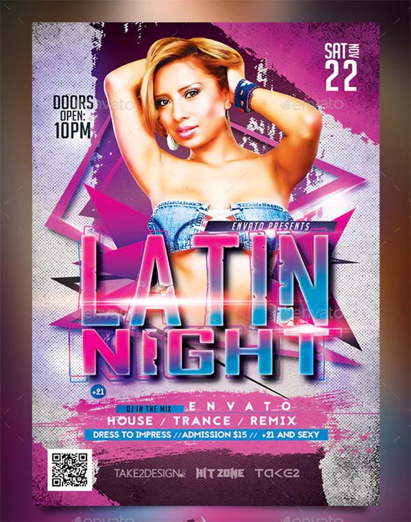 Latin Night PSD Flyer Design
