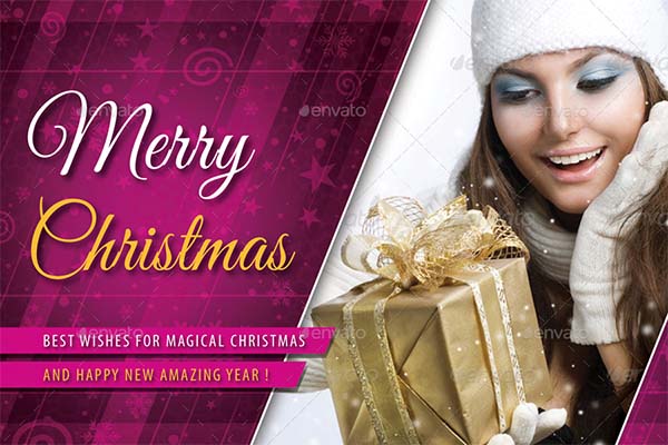 Merry Christmas Postcard Template