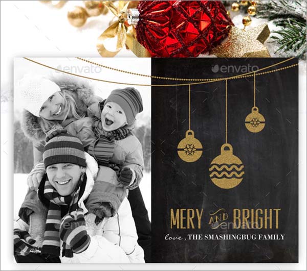 Modern Christmas Card PSD Design