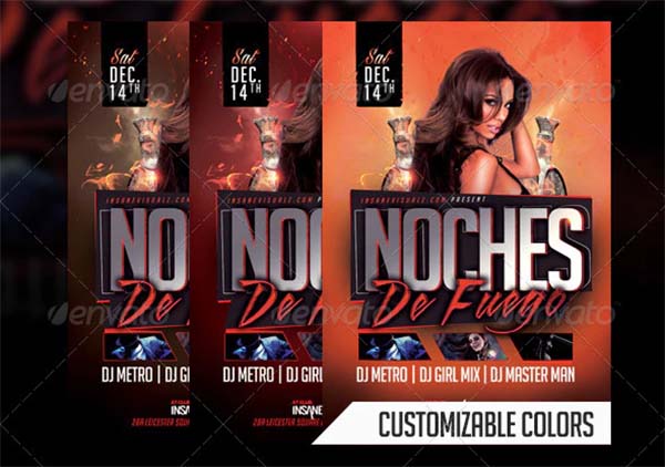 Noches De Fuego Latin Night Flyer