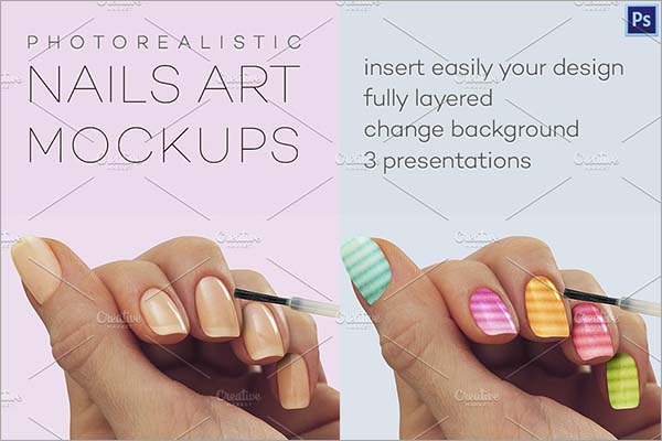 Photorealistic Nails Art Mockups
