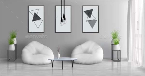 Realistic Vector Interior Mockup
