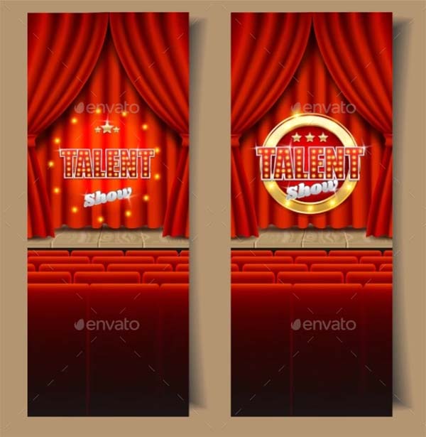 Talent Show Vector Banner Template Set