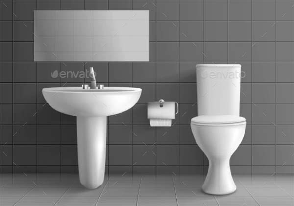 Washbasin Realistic Vector Mockup