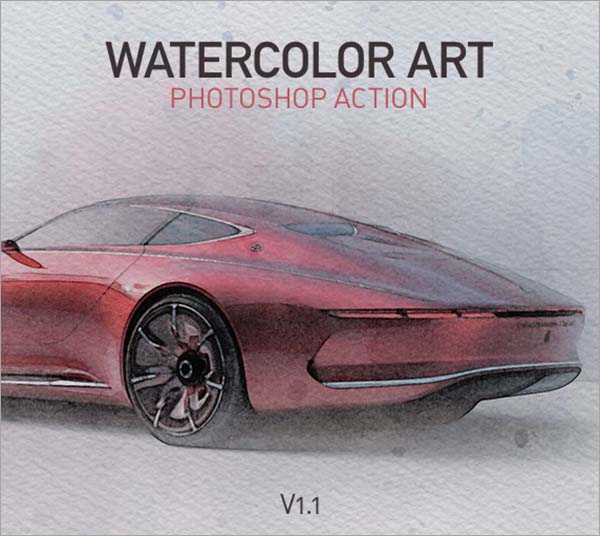 Watercolor Art Photoshop Action Template