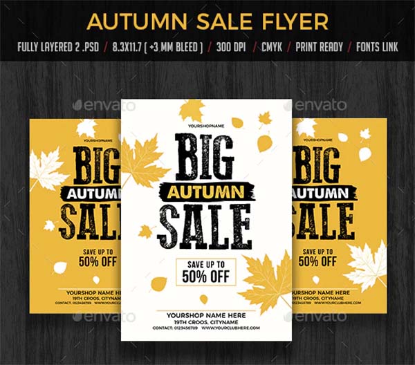 Autumn Fall Sale Flyers Poster Template