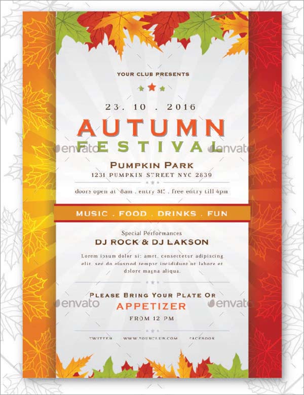Autumn Festival Flyer and Poster Template