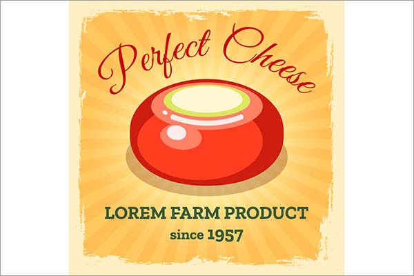 Cheese Vintage Poster Template