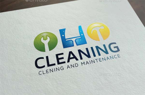 Cleaning Logo PSD Design
