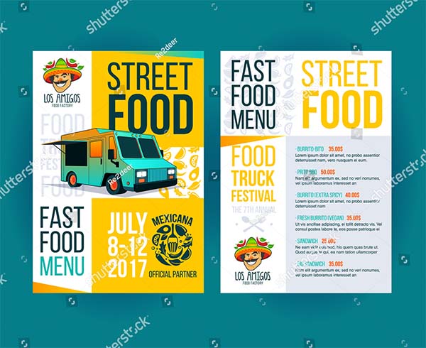Creative Party Invitation Food Truck Flyer