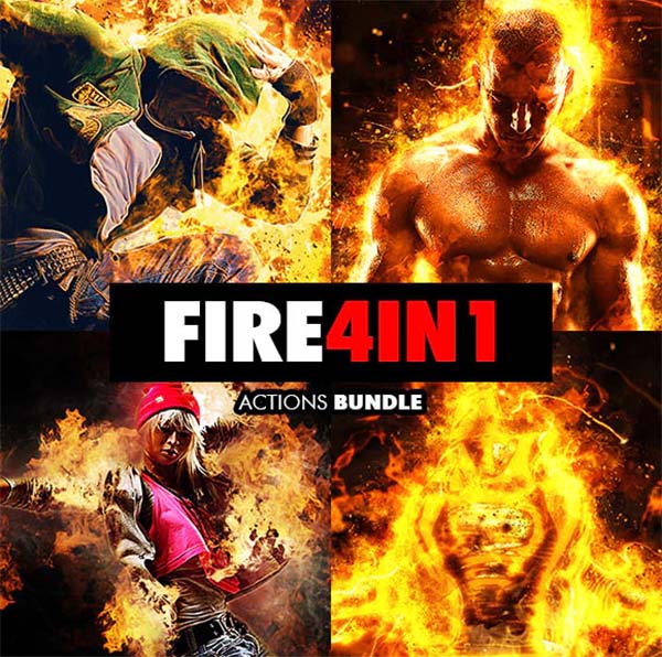 Fire Photoshop Actions Bundle