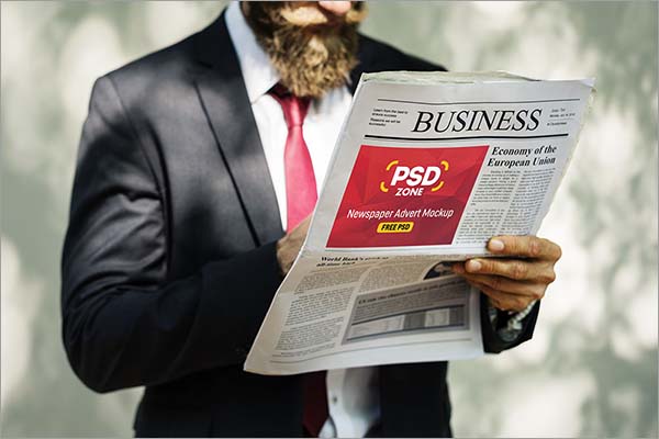 Free Newspaper Advertisement Mockup