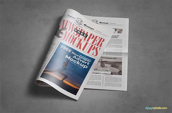 Free PSD Tabloid Newspaper Mockup