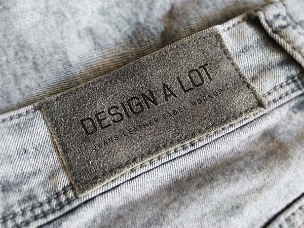 Free Realistic Jeans Label Mockup