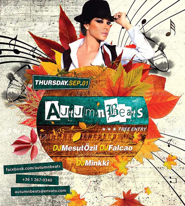Grunge Autumn Poster and Flyer Template