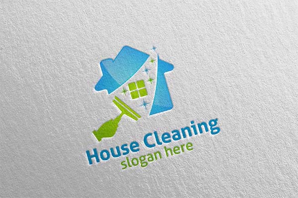 House Cleaning Service Vector Logo Design