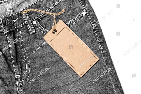 Jeans Label Price Tag Mockup