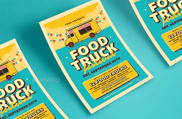 Retro Food Truck Event Flyer Template