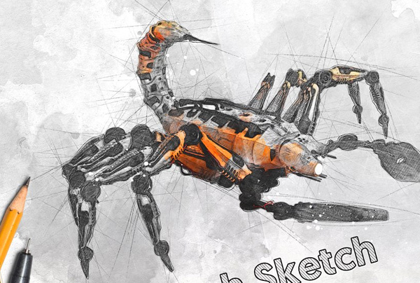 Tech Sketch Studio Photoshop Action