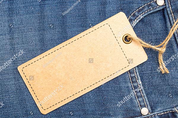 Jeans Vector Label Price Tag Mockup