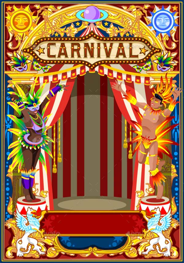 Carnival Poster for Mardi Gras Template