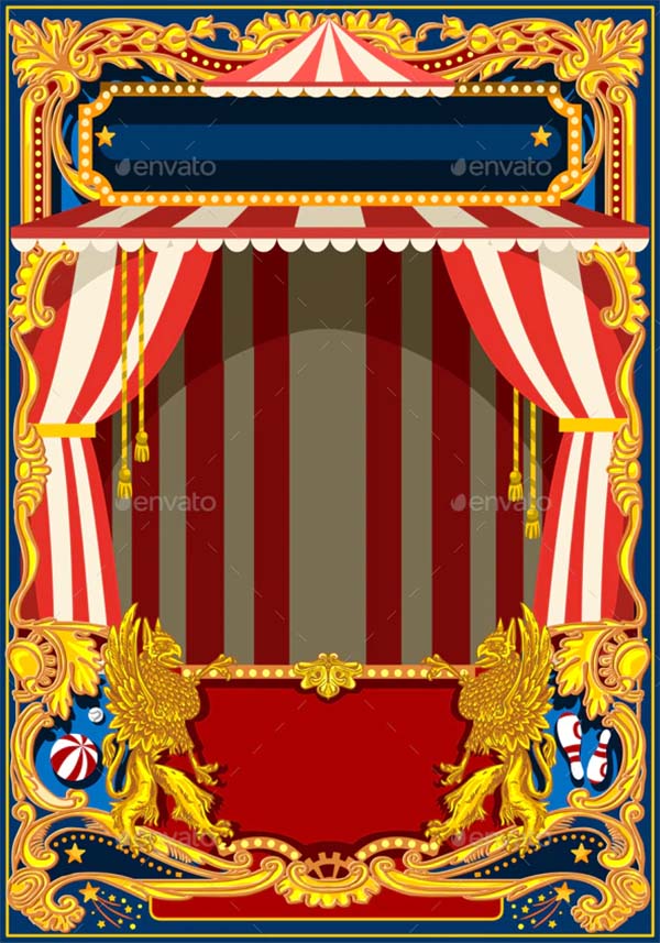 Carnival Poster with Circus Tent Template
