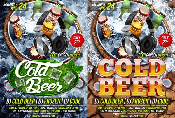 Cold Party Beer Flyer Template