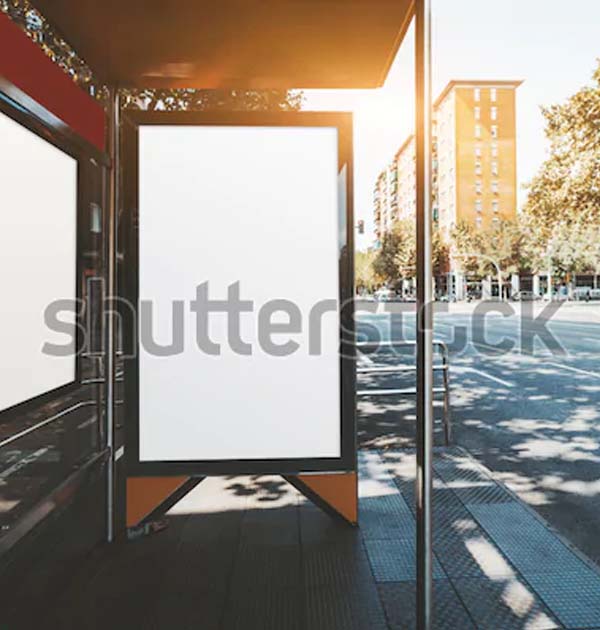 Empty Outdoor Bus Stop Mockups