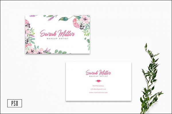 Floral Minimalist Business Card Templates