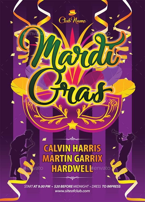 Mardi Gras Carnival Poster Template