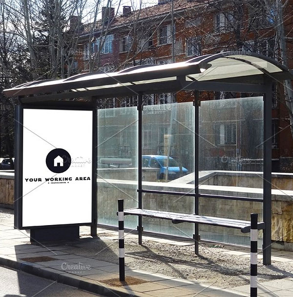 Modern Bus Stop Mockup