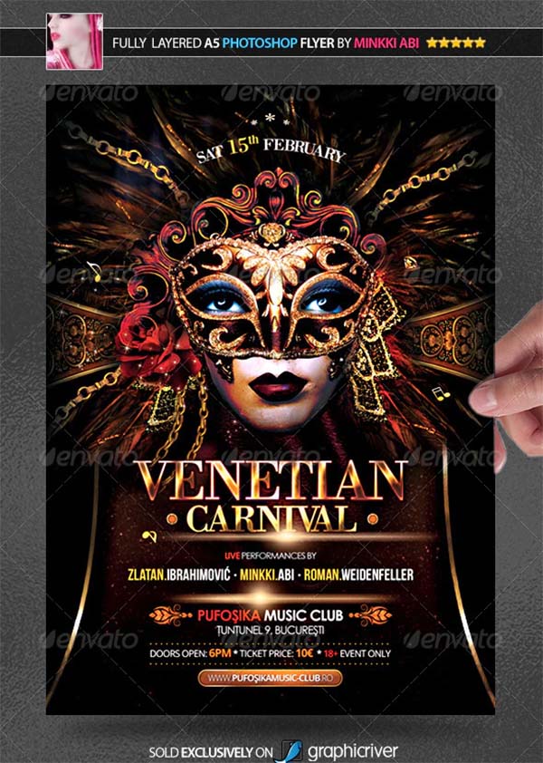 Venice Carnival Poster and Flyer
