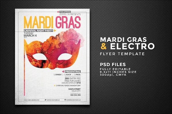 24+ Mardi Gras Flyer Templates | Free & Premium PSD | Ai | Word ( Doc ) | InDesign Formats Download