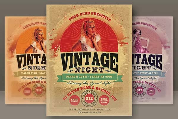 Vintage Night Flyer Templates – Free & Premium PSD, Ai, Word, Doc, Vector, InDesign, PNG, PDF Formats Download
