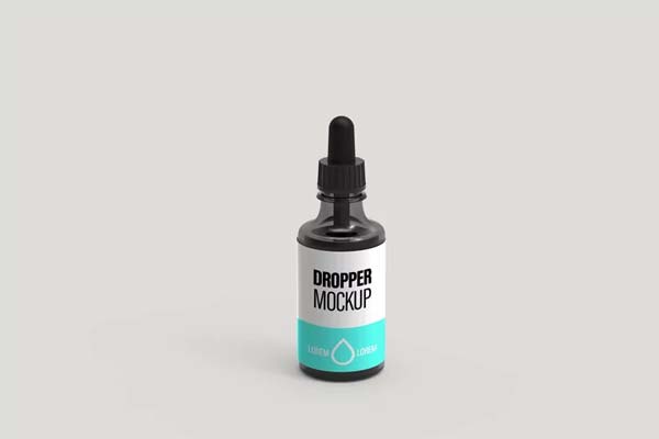 Rounded Plastic Dropper Bottle Mockup