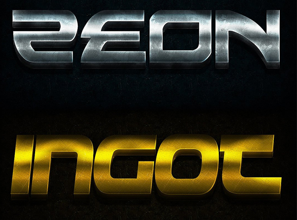 3D Metal Photoshop Text Styles