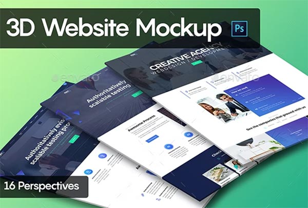 3D Website Mockup