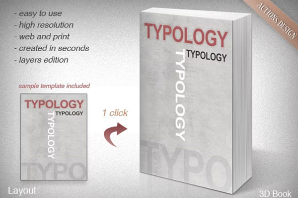 3D Book Cover PSD Template