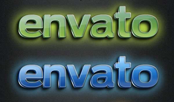 3D Glowing PSD Text Styles
